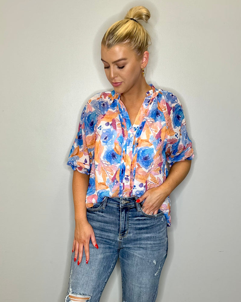 Watercolor Print Top