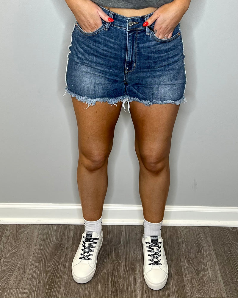 Side Dimension Denim Shorts