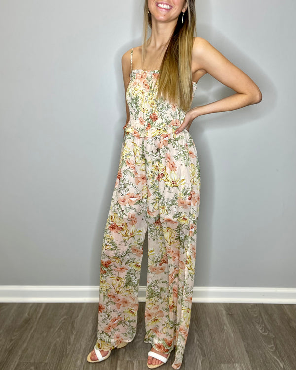 Floral Smocked Jumpsuit