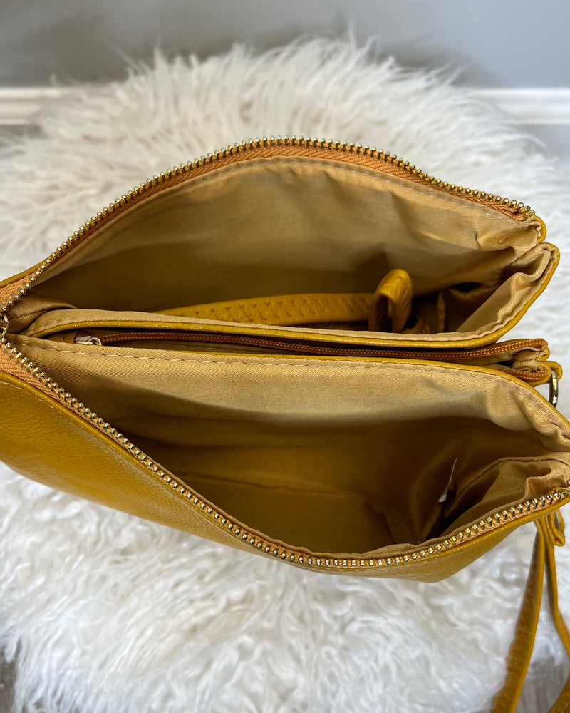 Mustard Wristlet/Crossbody