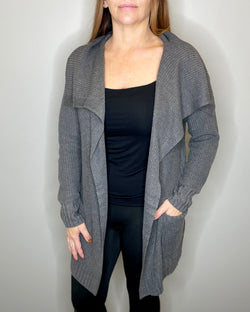 Draped Charcoal Cardigan