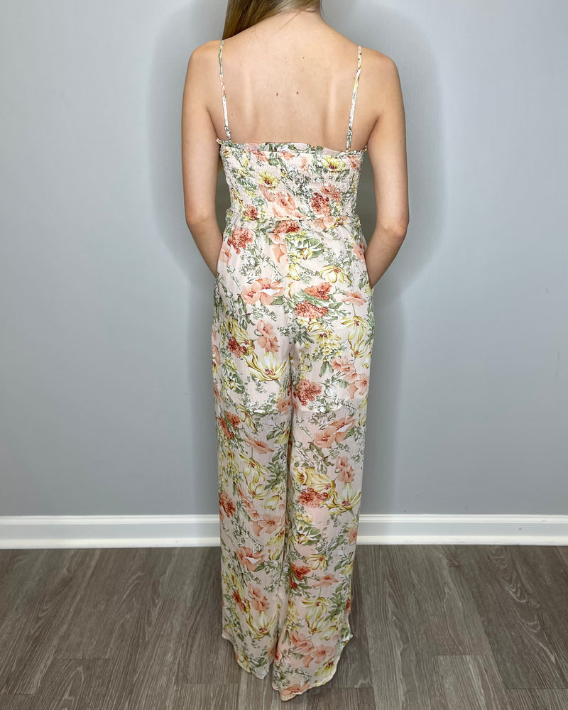Floral Smocked Jumpsuit