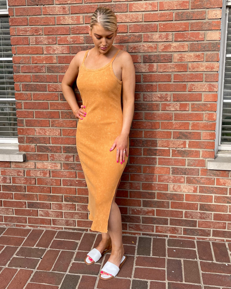 Washed Out Ribbed Dress