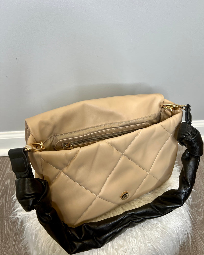 Quilted Nappa Bag-Beige