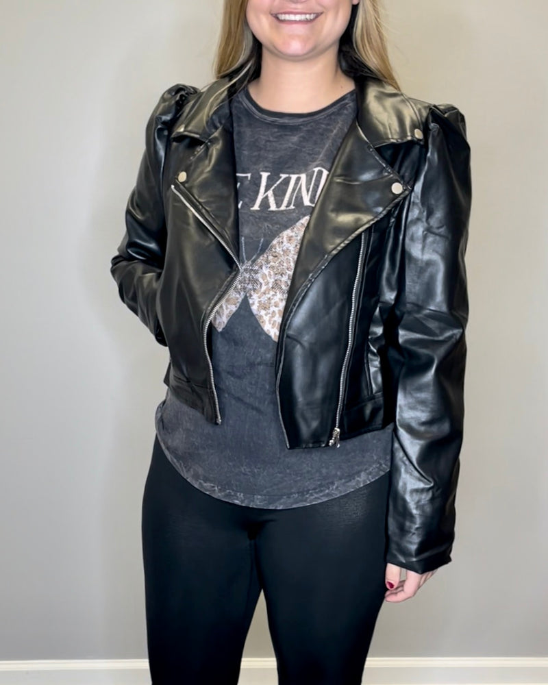 Faux Leather Mitto Jacket