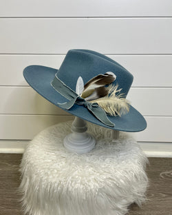 Blue Hat Natural Feathers