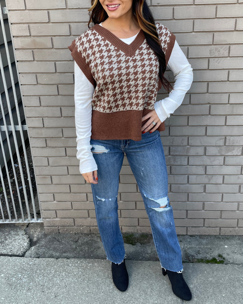 Houndstooth Sweater Vest