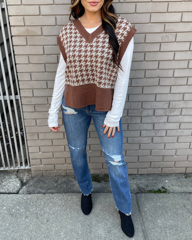 Houndstooth Sweater Vest