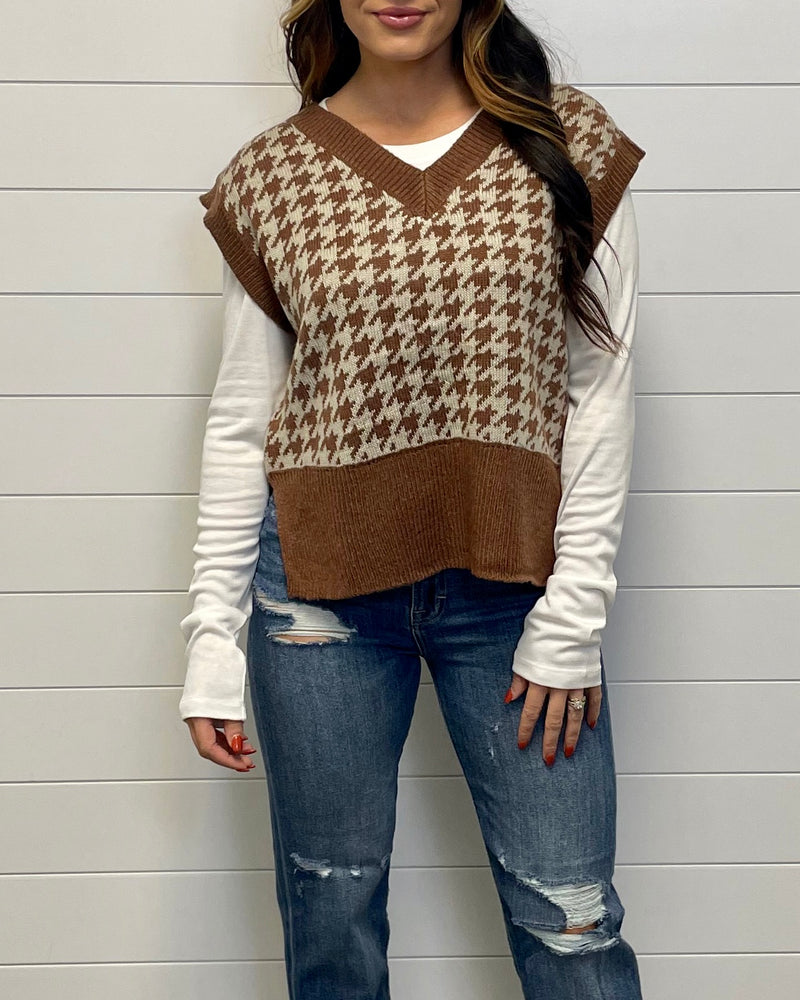 Houndstooth Sweater Vest
